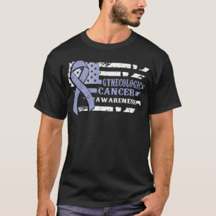Awkward Style USA Flag Gynaecologic Cancer Awarene T-Shirt
