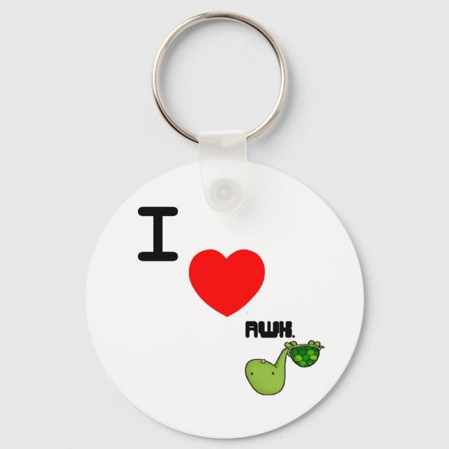 awkward turtle love key ring (Front)