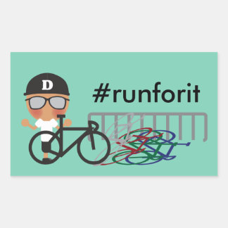 Awkward Urban Accidental Knock Down Bike Rack Rectangular Sticker