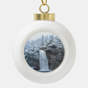 Awosting Falls Ceramic Ball Christmas Ornament