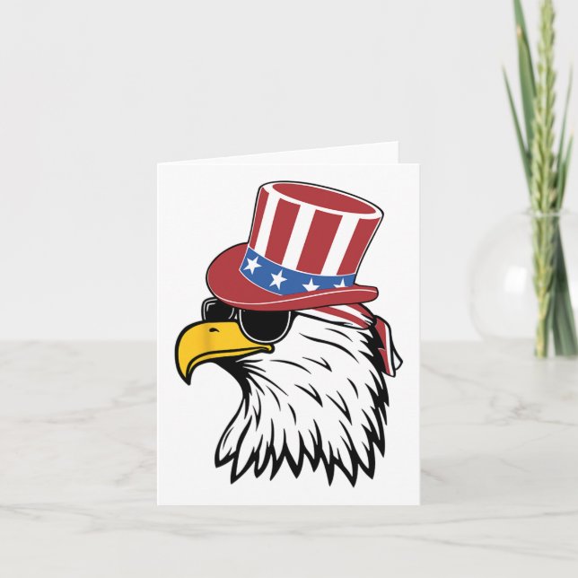 Awsome Patriotic Eagle Usa Tee  Card (Front)