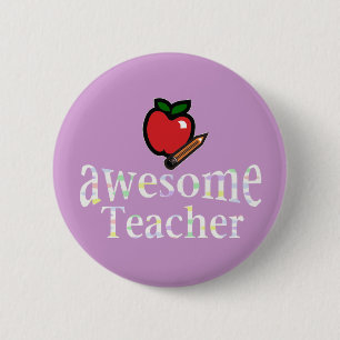awsome Teacher 6 Cm Round Badge