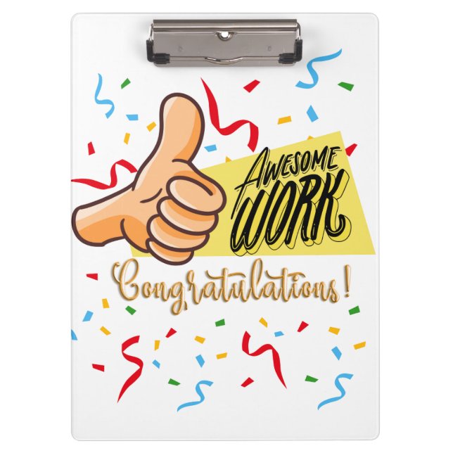 awsome work congratulations clipboard (Front)