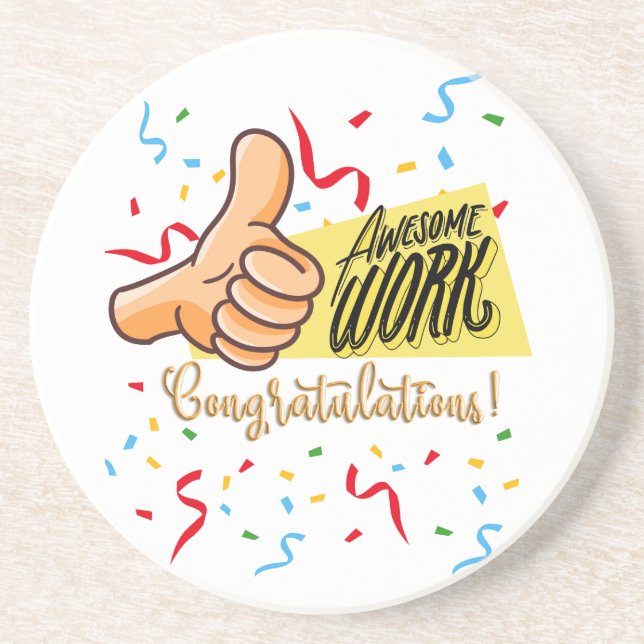 awsome work congratulations coaster (Front)