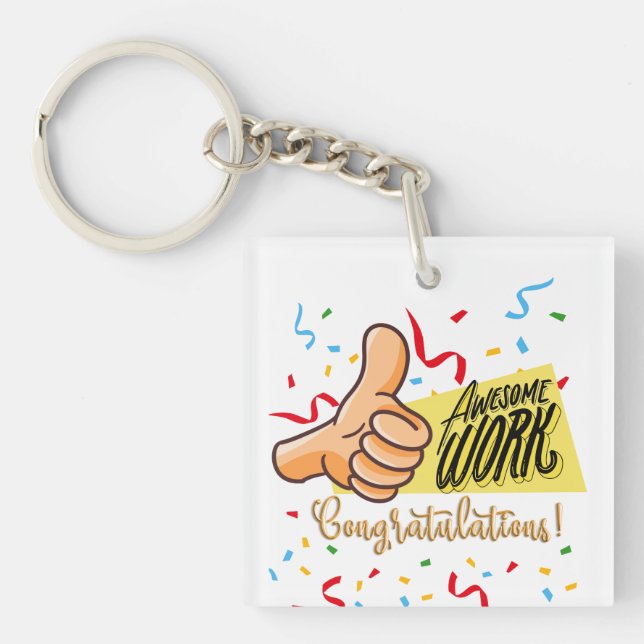 awsome work congratulations key ring (Front)