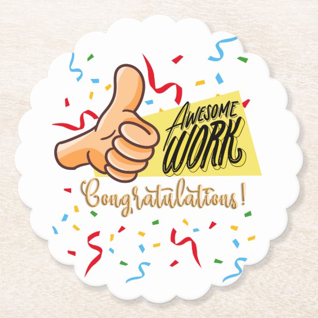 awsome work congratulations paper coaster (Front)