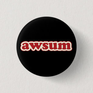 Awsum Lolcat Speak Flair Pinback Button