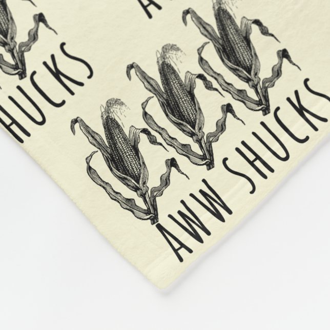 Aww Shucks Corn Husk Funny Farm Fleece Blanket (Corner)