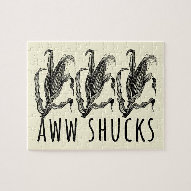 Aww Shucks Corn Husk Funny Farm Jigsaw Puzzle (Horizontal)