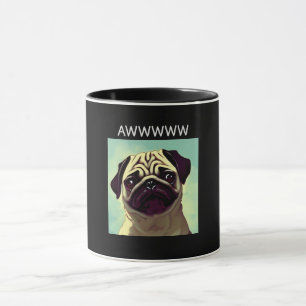 Awww Cutest Pug Ever MugShot Cute Portrait Mug
