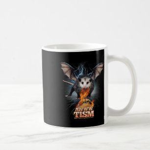 Awww Tism Funny Opossum T Spit Fire Opossum Meme A Coffee Mug