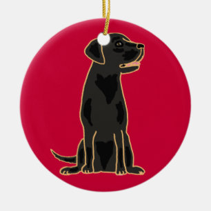 AX- Awesome Black Labrador Cartoon Ornament