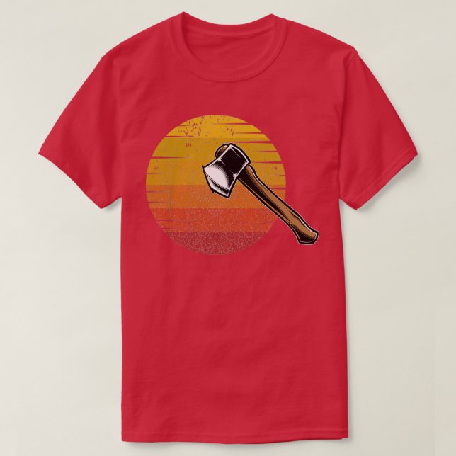Ax Throwing Sunset Ax Throwing Hatchett Lumberja T-Shirt (Design Front)