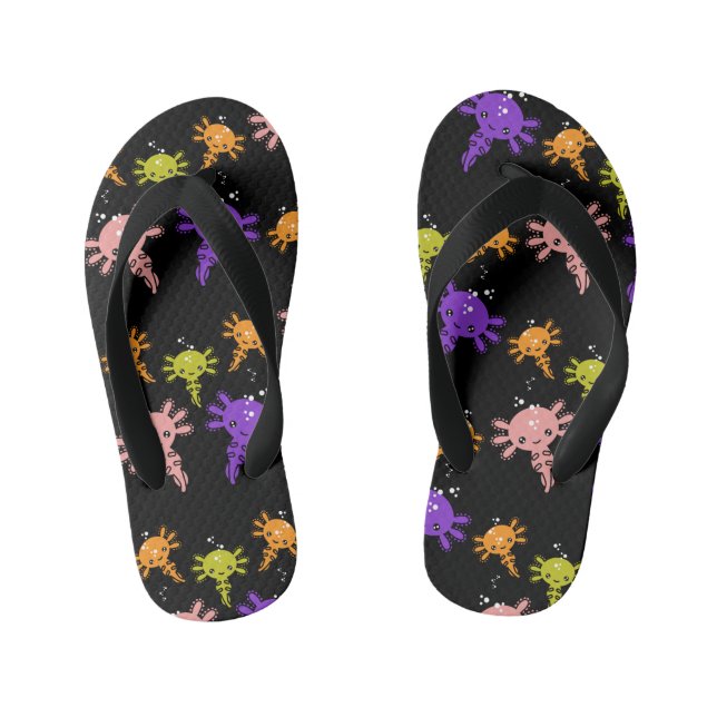 Axaotl Salamander Kids Gift Kid's Flip Flops (Footbed)