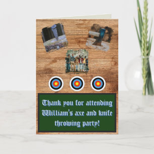 Axe and Knife Throwing Birthday Thank You Card