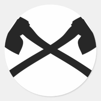 axe axe crossed icon classic round sticker