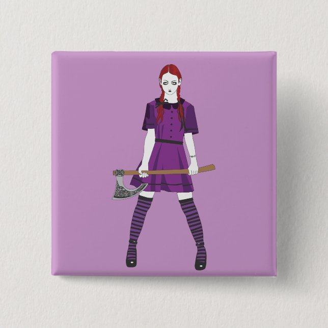 Axe Girl 15 Cm Square Badge (Front)