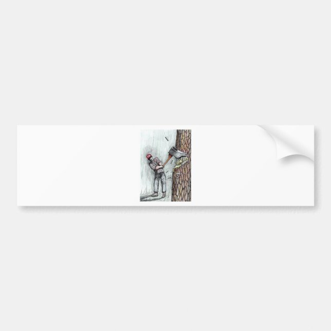 Axe Man no chainsaw Bumper Sticker (Front)