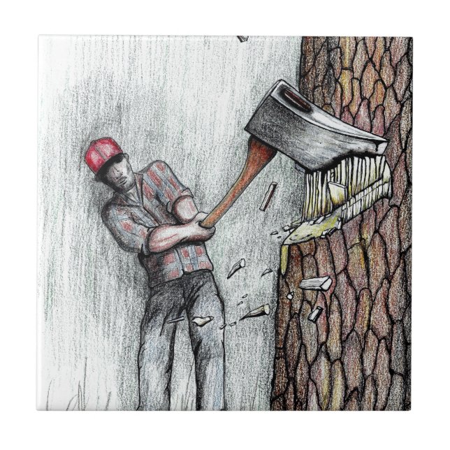Axe Man no chainsaw Tile (Front)