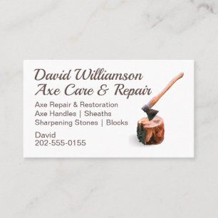 Axe Repair Restoration Supplies Business Card