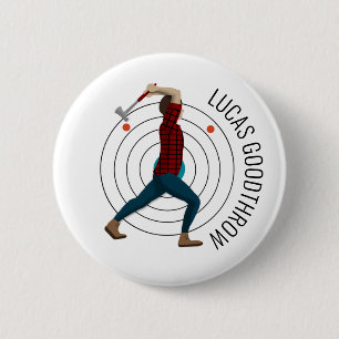 Axe Throwing 6 Cm Round Badge