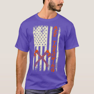 Axe throwing American flag throwing axes T-Shirt