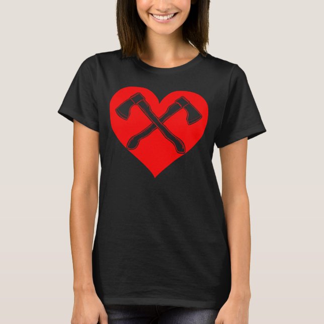 Axe throwing Axe Heart T-Shirt (Front)
