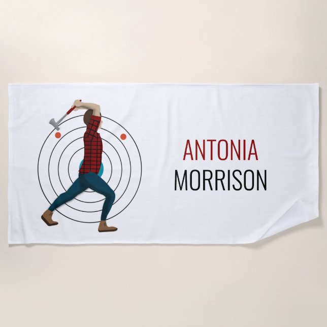 Axe Throwing Beach Towel (Front)