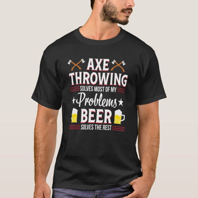 Axe Throwing Beer Hatchet T-Shirt (Front)