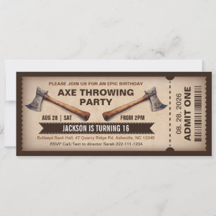 Axe Throwing Birthday Invitation