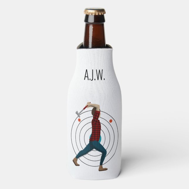 Axe Throwing Bottle Cooler (Bottle Front)