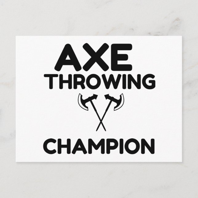 AXE THROWING CHAMPION POSTCARD (Front)