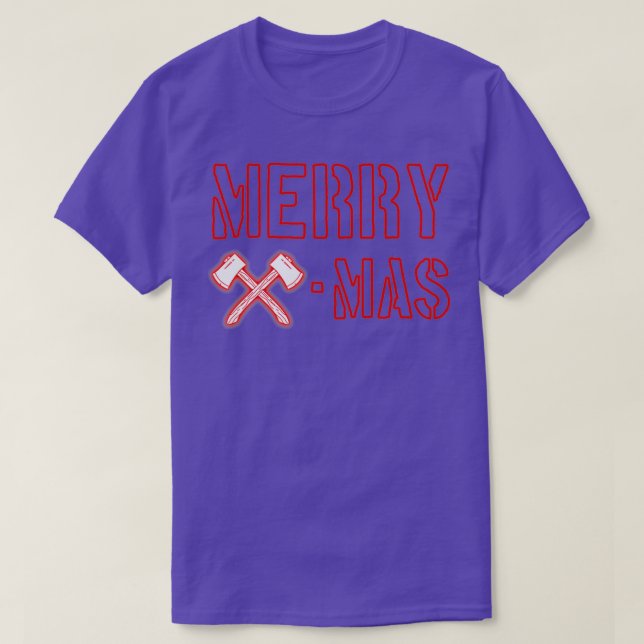 Axe Throwing Christmas Gift Merry Christmas T-Shirt (Design Front)
