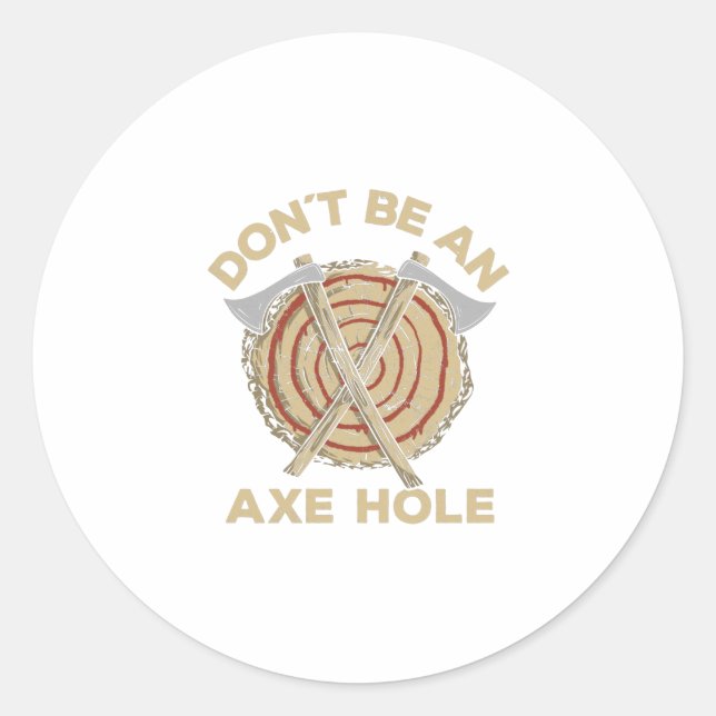 Axe Throwing Classic Round Sticker (Front)