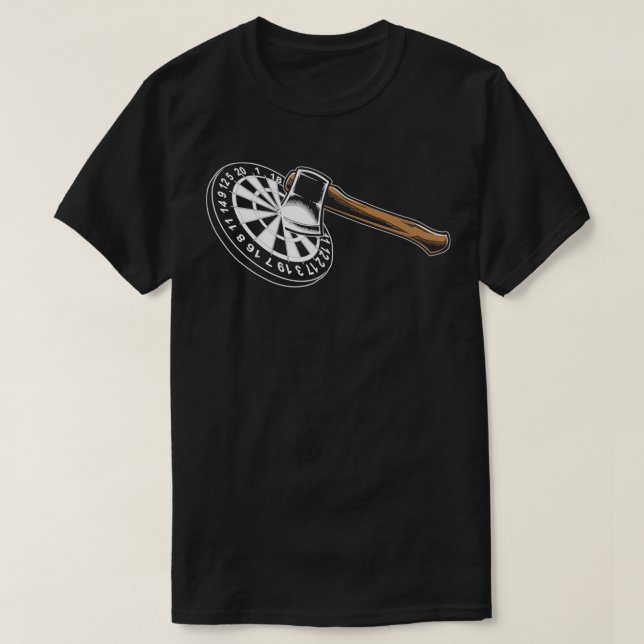 Axe Throwing Darts Axe Throwing Hatchett Lumberjac T-Shirt (Design Front)