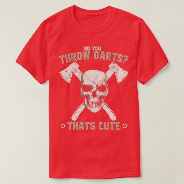 Axe Throwing Funny Skull Hatchet Axe Classic TShir T-Shirt (Design Front)