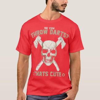 Axe Throwing Funny Skull Hatchet Axe Classic TShir T-Shirt