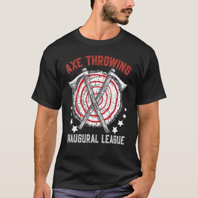 Axe Throwing Inaugural League Chopping Tool Axe T-Shirt (Front)