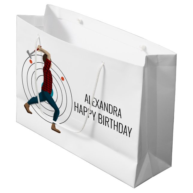 Axe Throwing Large Gift Bag (Front Angled)