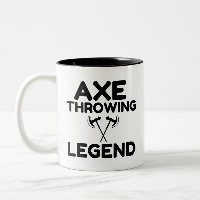 AXE THROWING LEGEND Two-Tone COFFEE MUG (Left)
