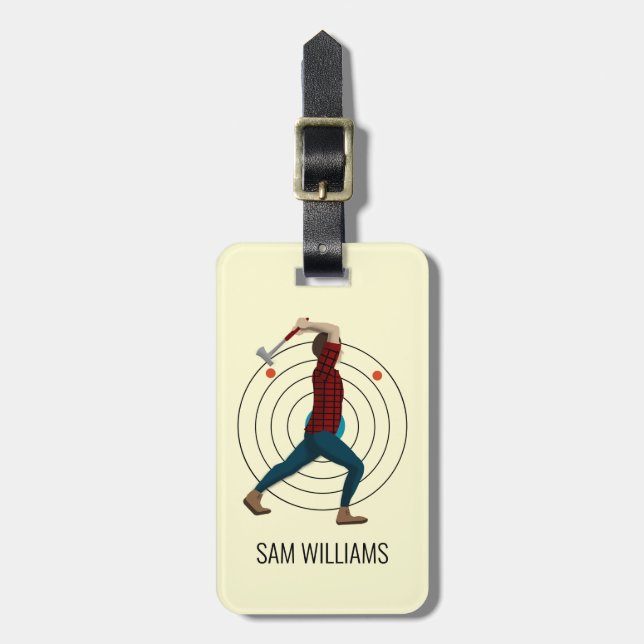 Axe Throwing Luggage Tag (Front Vertical)