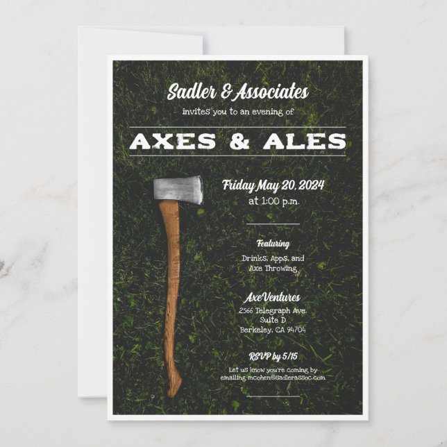 Axe Throwing Party Invitation (Front)