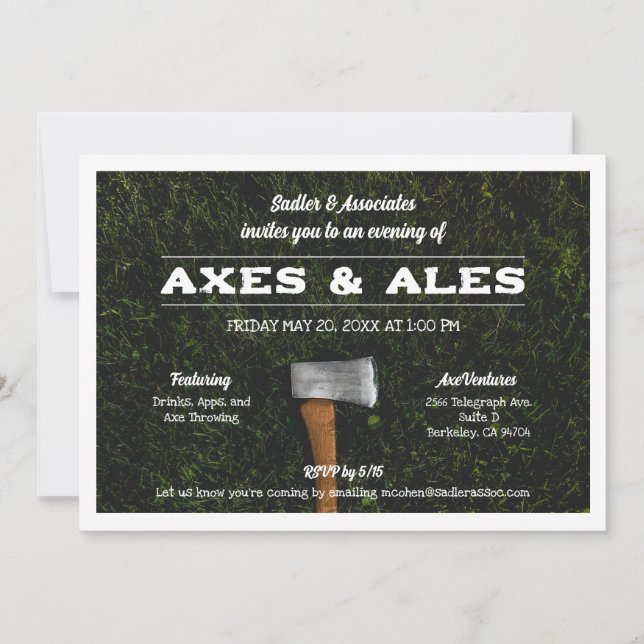 Axe Throwing Party Invitation (Front)