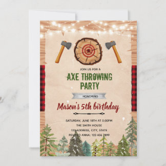 Axe throwing party invitation
