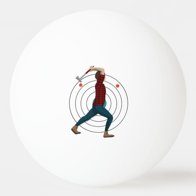 Axe Throwing Ping Pong Ball (Front)