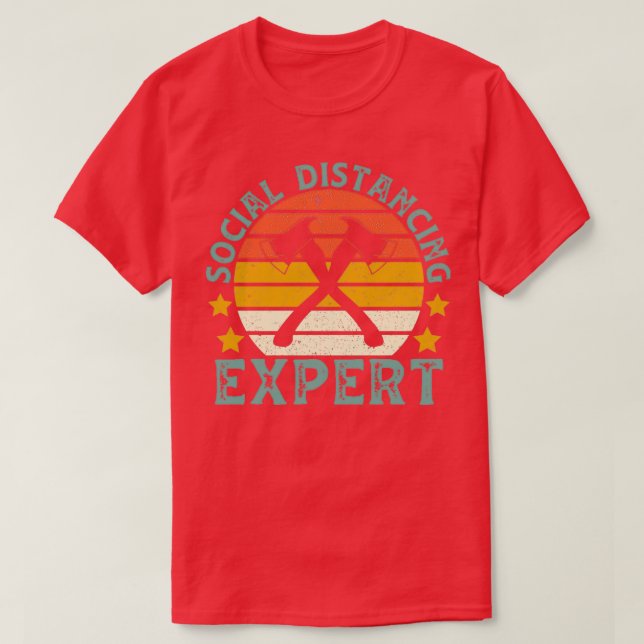 Axe Throwing Social Distancing Expert T-Shirt (Design Front)