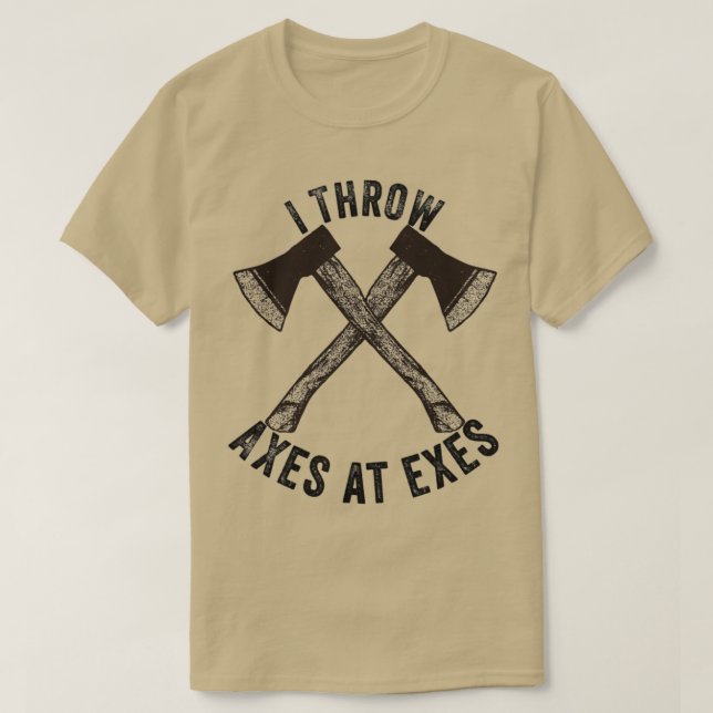 Axe throwing throwing Tomahawk double ax gift 9 T-Shirt (Design Front)