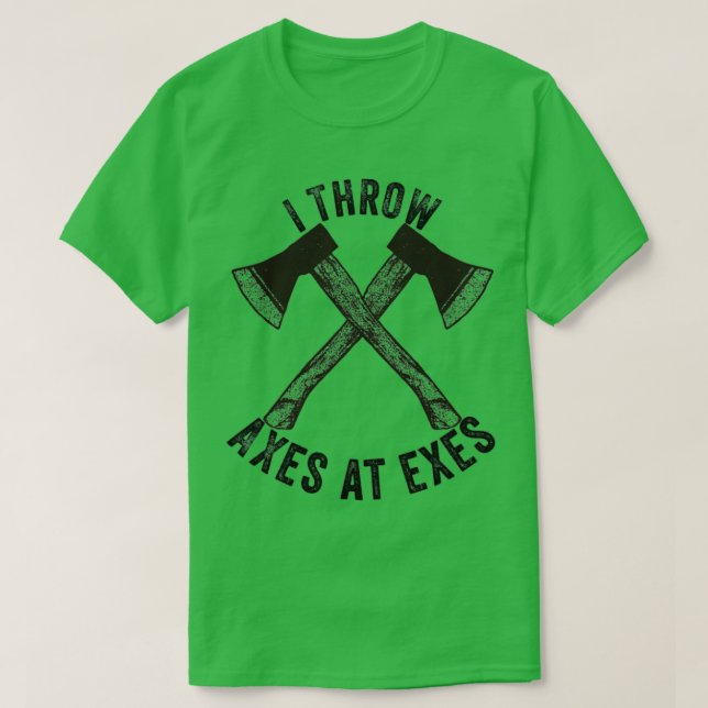 Axe throwing throwing Tomahawk double axe gift 20 T-Shirt (Design Front)