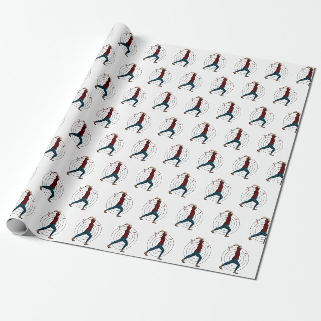Axe Throwing Wrapping Paper (Unrolled)
