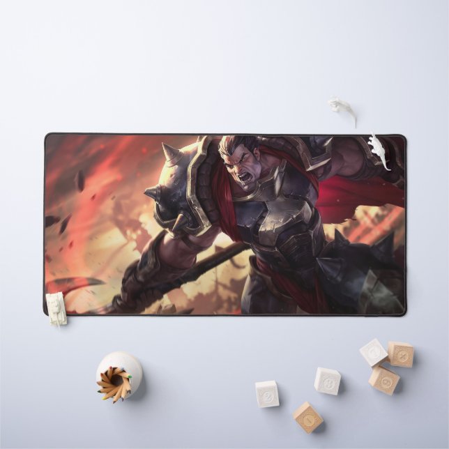 Axe Wielder Gaming Desk Mat | Weapon Master Design (Kids Table)